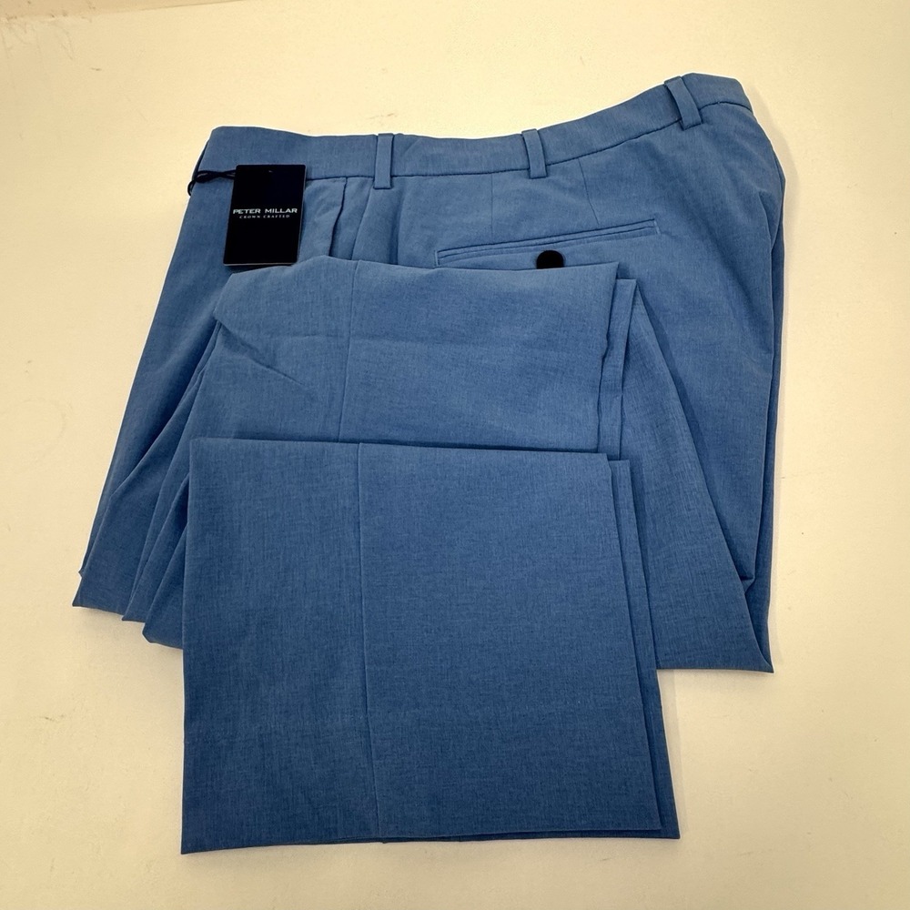NWT Peter Millar Crown Crafted Surge Performance Golf Pants Lt Blue 36x32 $185